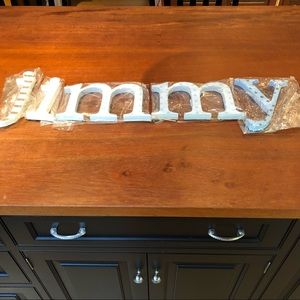 NWT-Wooden letters-spells JIMMY